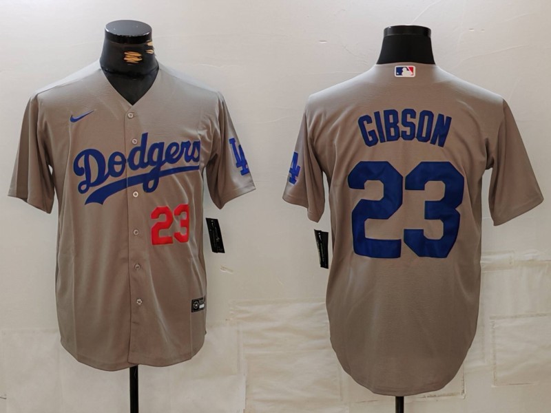 Men's Los Angeles Dodgers Kirk Gibson #23 Gray Limited Jersey